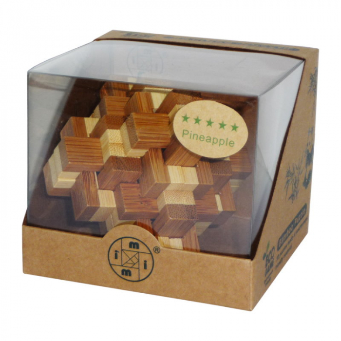 Puzzle de logica 3D din bambus, Ananas, 8+ ani [2]