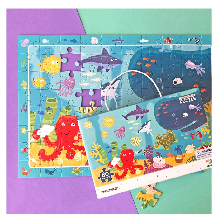 Puzzle de observare, Animale marine, 80 piese, 5-10 [3]