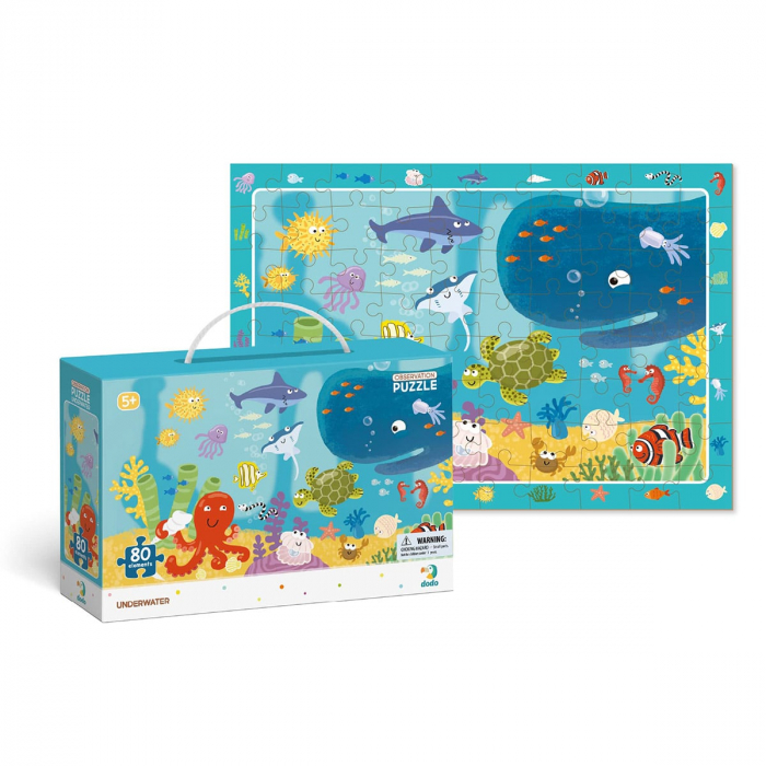 Puzzle de observare, Animale marine, 80 piese, 5-10 [4]