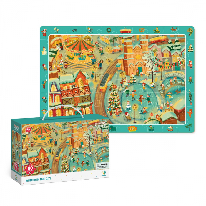 Puzzle de observare, Iarna in oras, 80 piese, 5-10 [3]