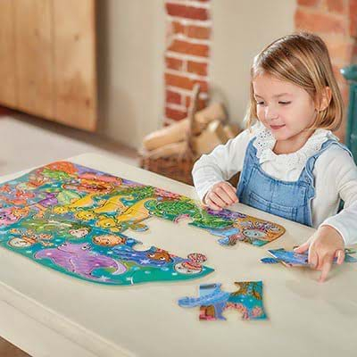 Puzzle de podea, Distractia Sirenelor, 15 piese mari, MERMAID FUN PUZZLE, Orchard Toys [5]