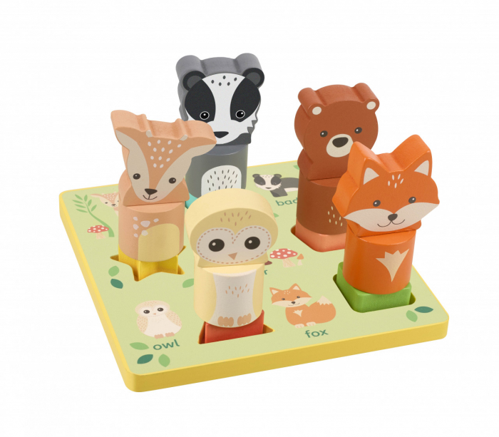 Puzzle din lemn, 3D cu animale, pentru copii de 1 an, varsta 1 - 3 ani, Baiat, Fata [2]