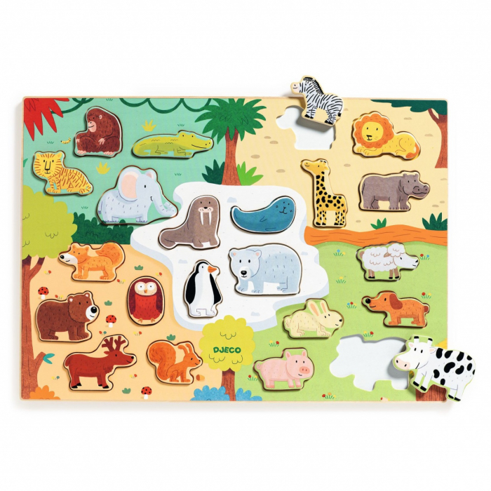Puzzle din lemn Animo, Djeco, varsta 1 - 3 ani, Baiat, Fata [4]