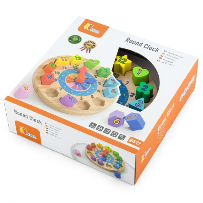 Puzzle din lemn, Ceas, Viga Toys [4]