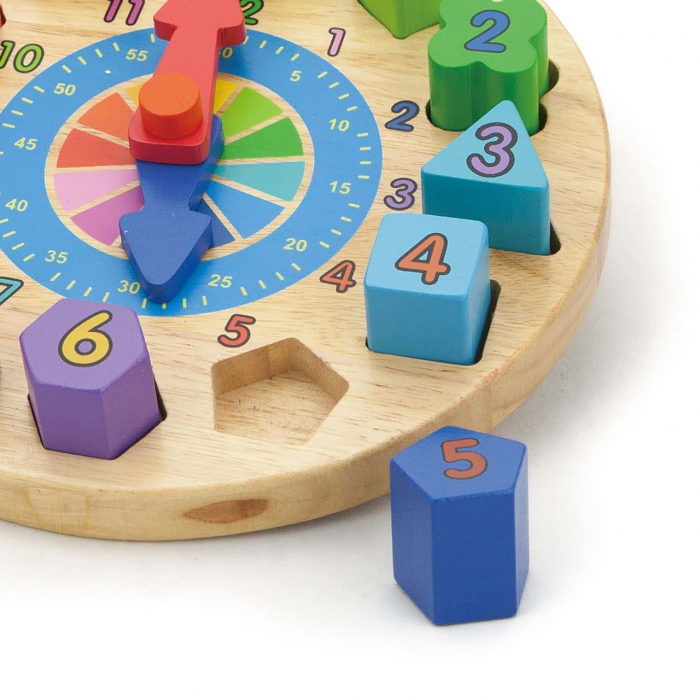 Puzzle din lemn, Ceas, Viga Toys [3]