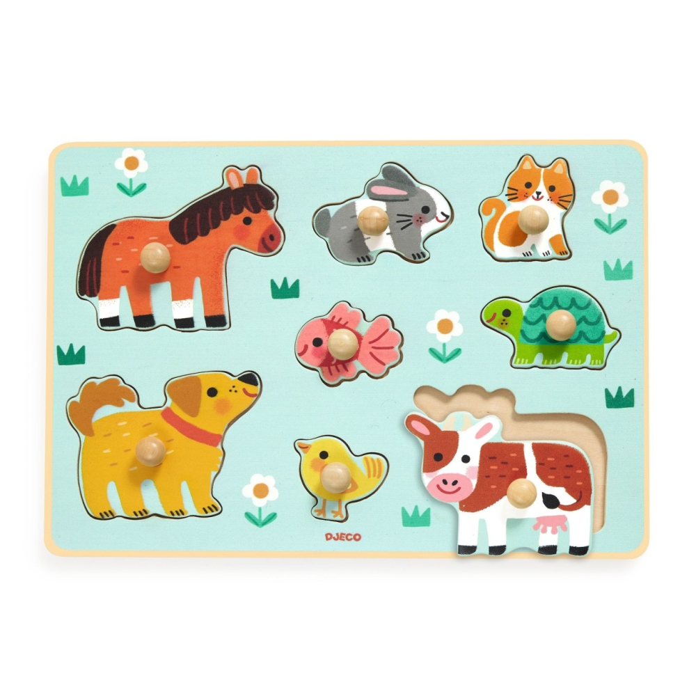 Puzzle din lemn cu butoni, Djeco Baiat, Fata, varsta 1 - 3 ani [2]