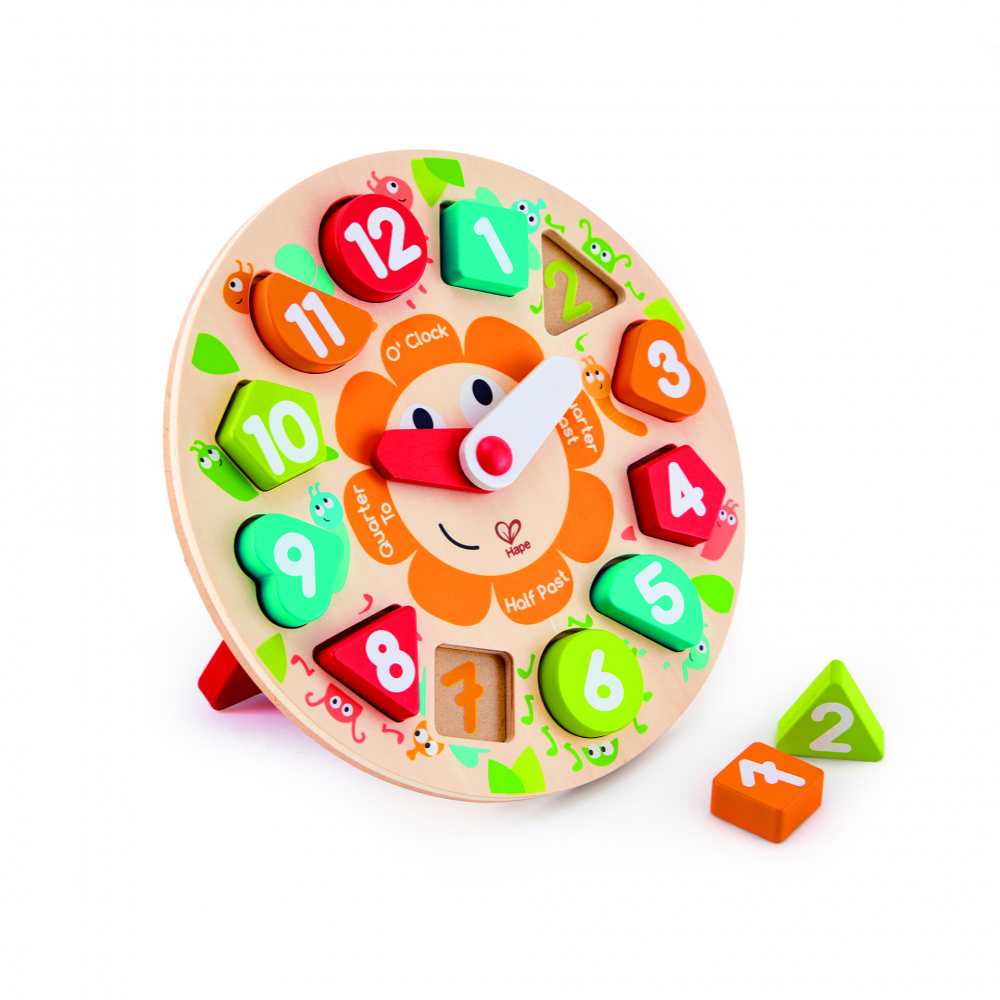 Puzzle din lemn cu ceas de jucarie pentru copii [1]
