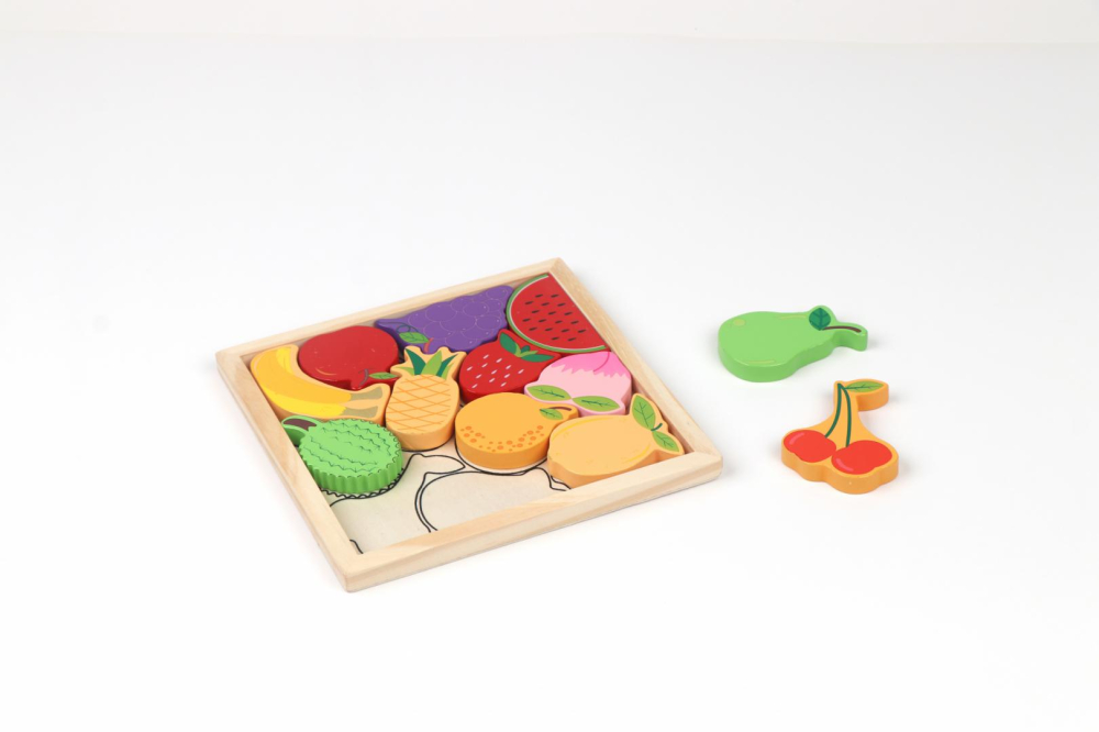 Puzzle din lemn cu fructe, 12 piese, momki [1]