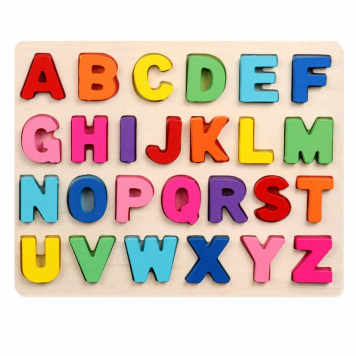Joc puzzle din lemn cu litere mari - Alfabet❤️ - micostore.ro [6]