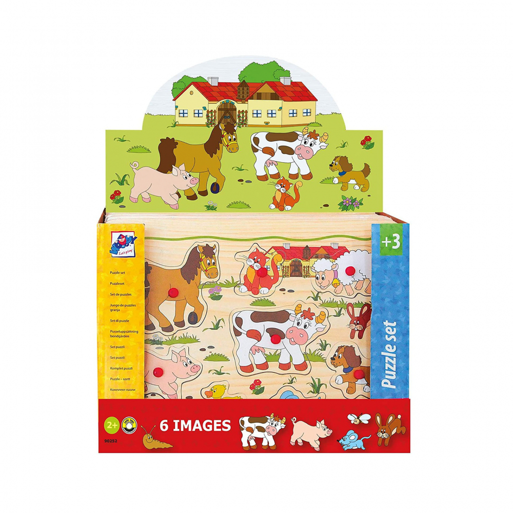 Puzzle din lemn pentru copii cu animale de la ferma [8]