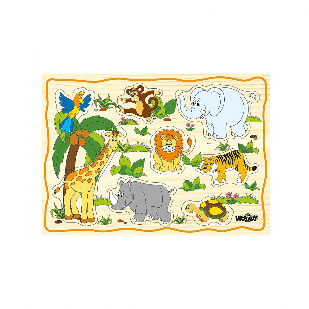 Puzzle din lemn pentru copii cu animale de la ferma [4]