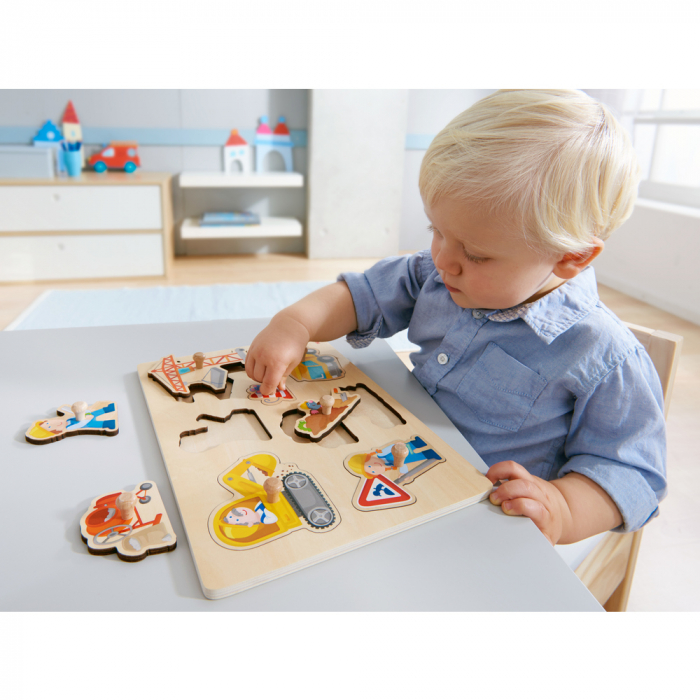 Puzzle de lemn cu maner, Constructii ⭐ Puzzle Incastru pentru copii [2]