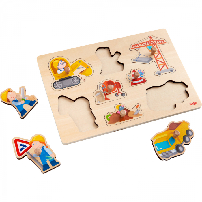 Puzzle de lemn cu maner, Constructii ⭐ Puzzle Incastru pentru copii [3]