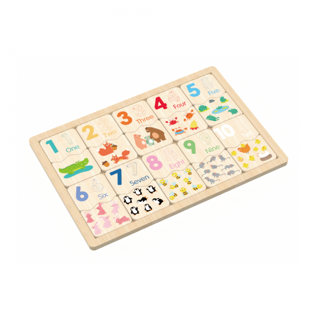 Puzzle din lemn, potriveste numerele, momki [1]