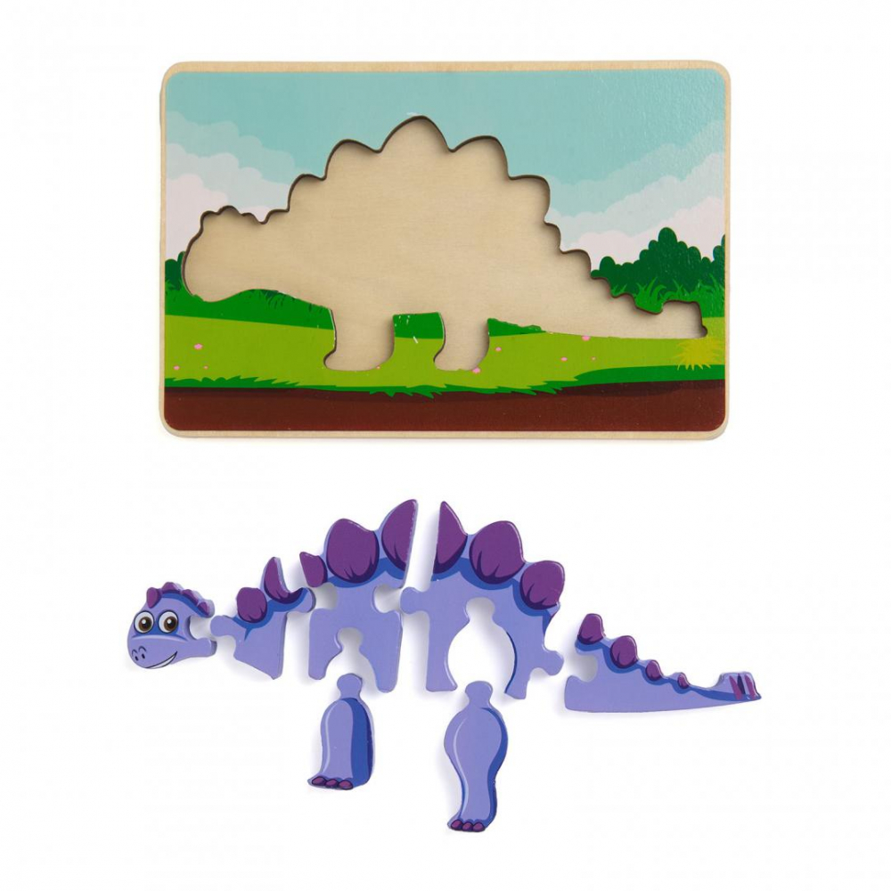 Puzzle din lemn stegozaur, 8 piese [2]