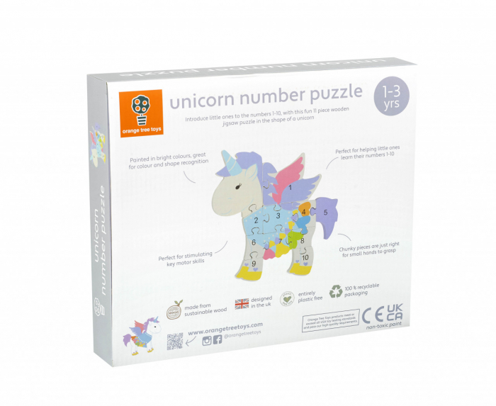 Puzzle din lemn Unicorn, cu 11 piese, pentru copii cu varsta peste 1 an, varsta 1 - 3 ani, Fata [3]