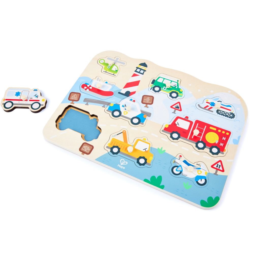 Puzzle din lemn - Vehicule de interventie varsta 2 ani+ [2]