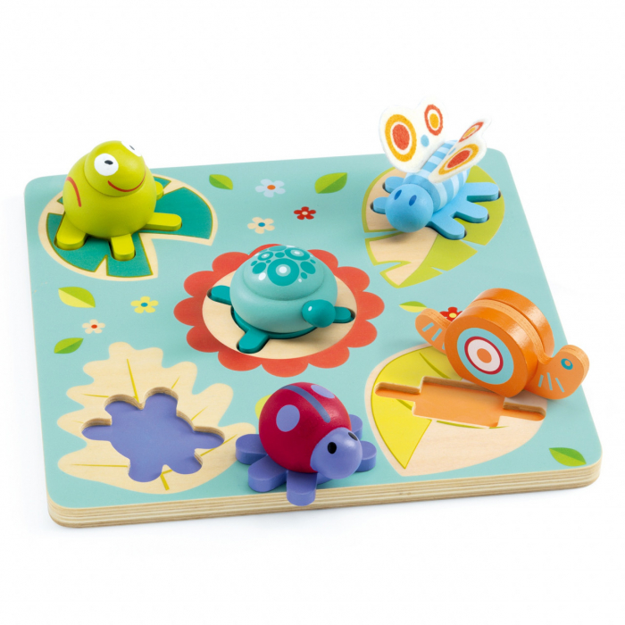Puzzle cu piese in relief, Lilo Testoasa si prietenii, Djeco [2]