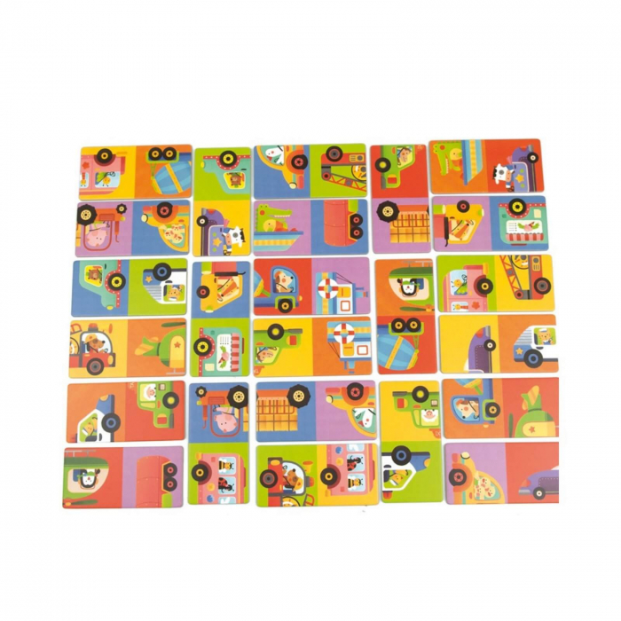 Puzzle Domino cu Masini si 24 de piese mari - Jucarii MiDeer [6]