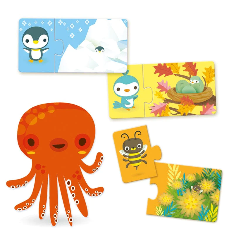 Puzzle doua piese invatarea habitatului animalelor [3]