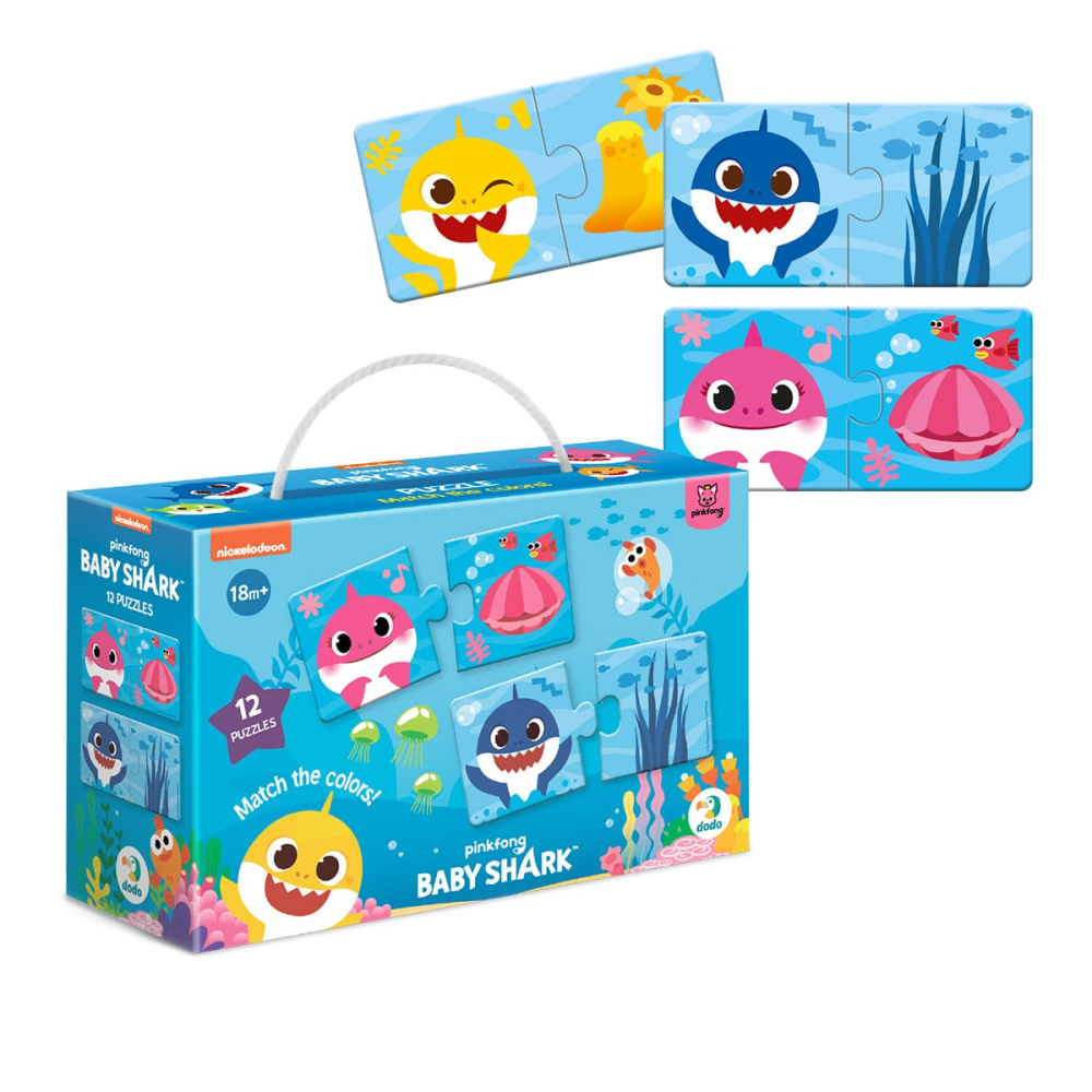 Puzzle duo de potrivire a culorilor, Baby Shark, varsta 2-5 ani [4]