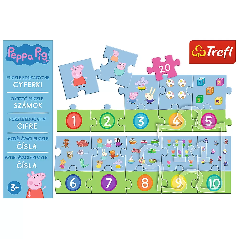 Puzzle educational 20 piese numere peppa pig [3]