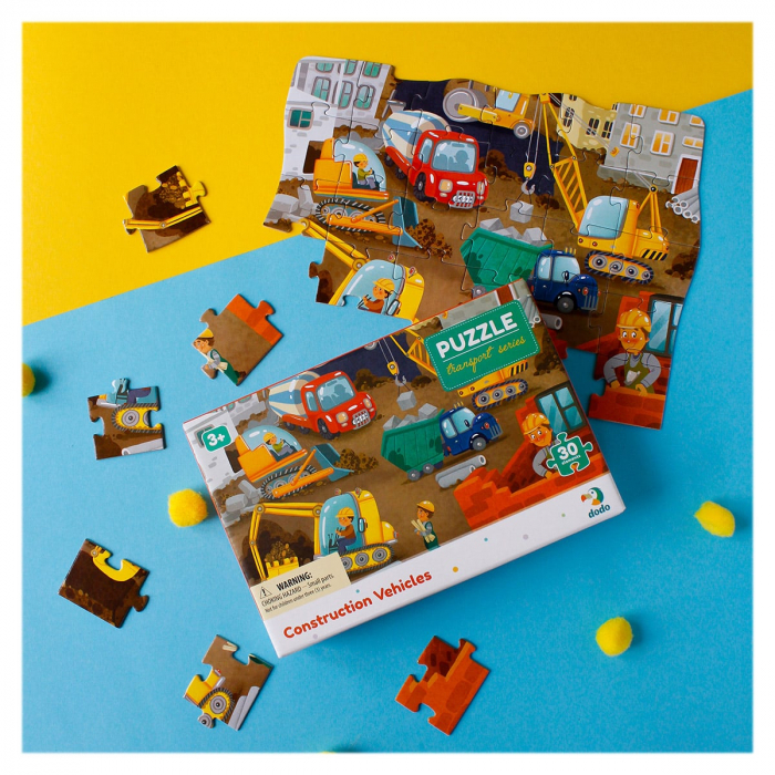 Puzzle educativ, Vehicule de constructie, 30 piese, 3-6 ani [3]