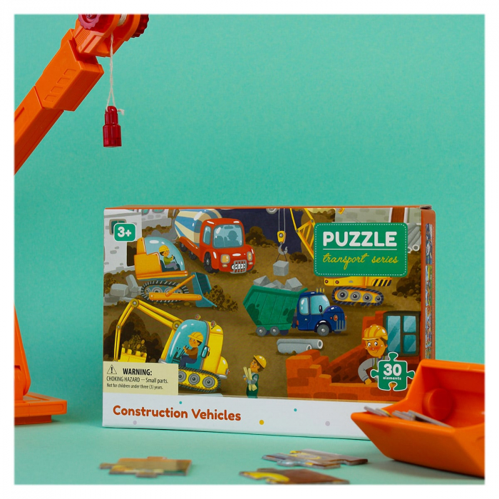 Puzzle educativ, Vehicule de constructie, 30 piese, 3-6 ani [4]