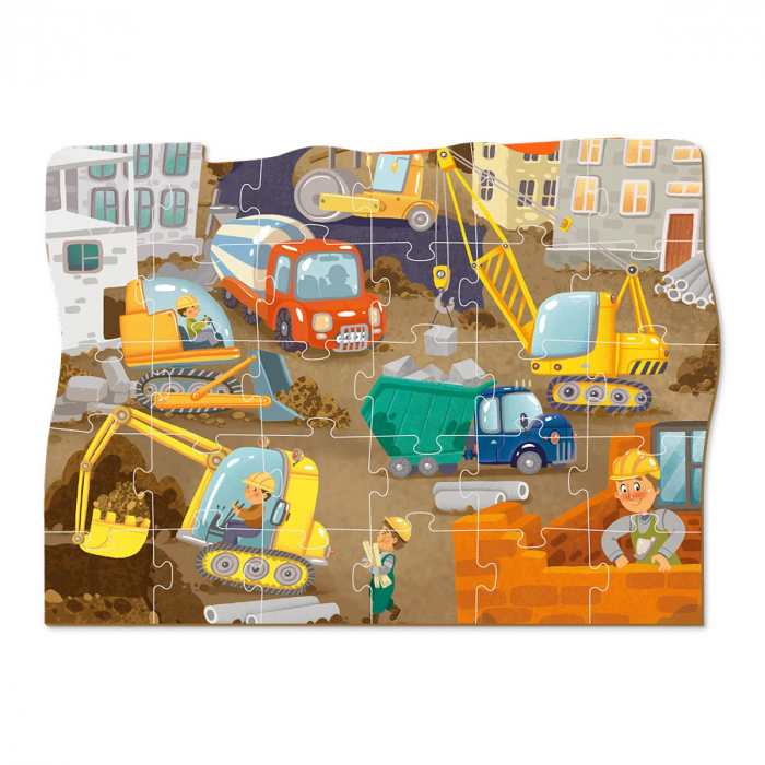 Puzzle educativ, Vehicule de constructie, 30 piese, 3-6 ani [2]