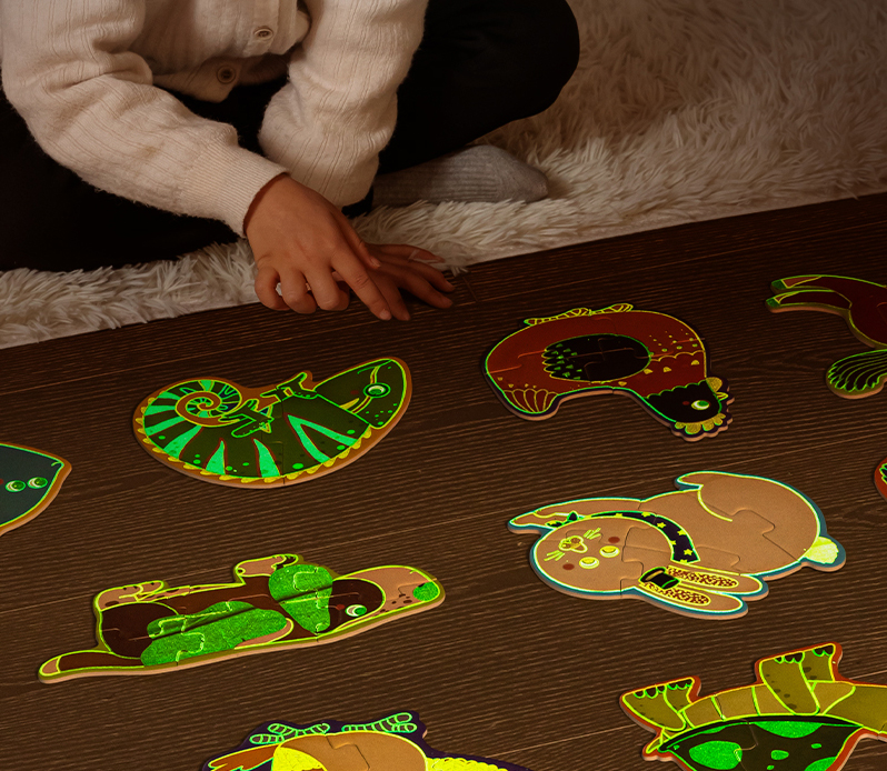 Puzzle geanta cadou 57 piese efect luminos race 3.5+ deli [2]