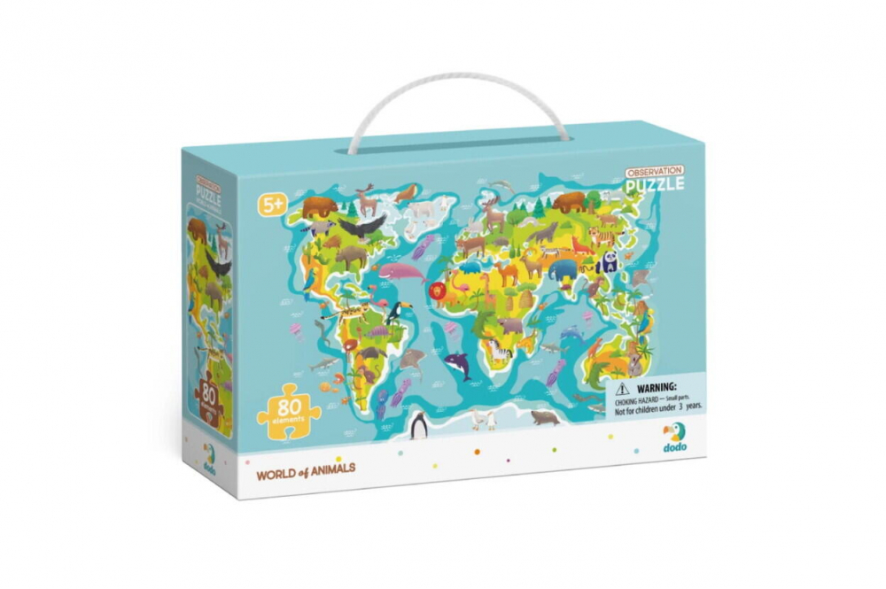 Puzzle - Harta animalelor lumii (80 piese) [2]