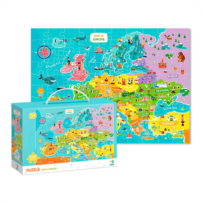 Puzzle Harta Europei, 100 piese, 5-10 [3]
