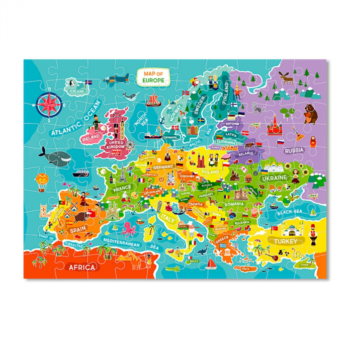 Puzzle Harta Europei, 100 piese, 5-10 [2]