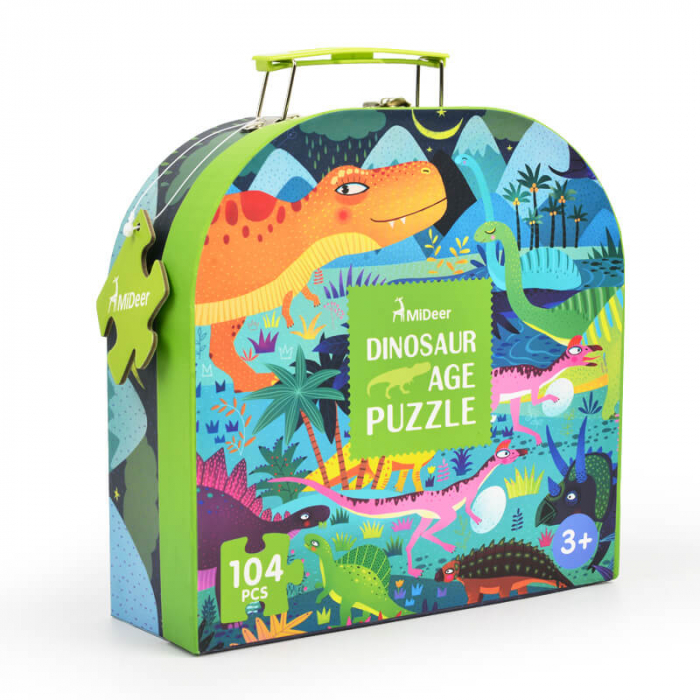 Puzzle de podea in cutie cadou, Dinozauri, 104 piese [6]