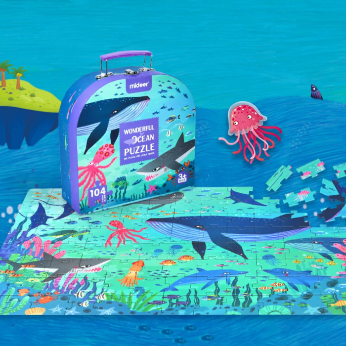 Puzzle pentru Podea, Valiza cu Animale Marine - Jucarii MiDeer [10]