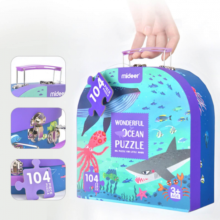 Puzzle pentru Podea, Valiza cu Animale Marine - Jucarii MiDeer [3]