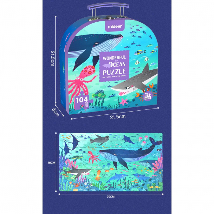 Puzzle pentru Podea, Valiza cu Animale Marine - Jucarii MiDeer [8]