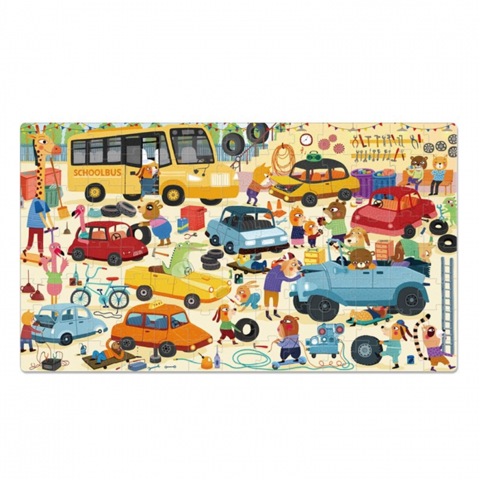 Puzzle pentru Podea in Valiza cu Masini - Jucarii MiDeer [4]