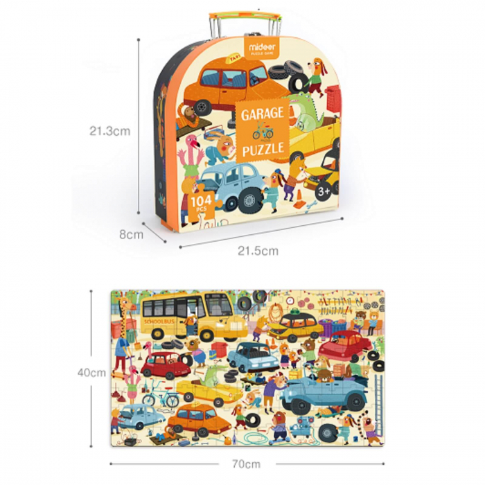 Puzzle pentru Podea in Valiza cu Masini - Jucarii MiDeer [5]