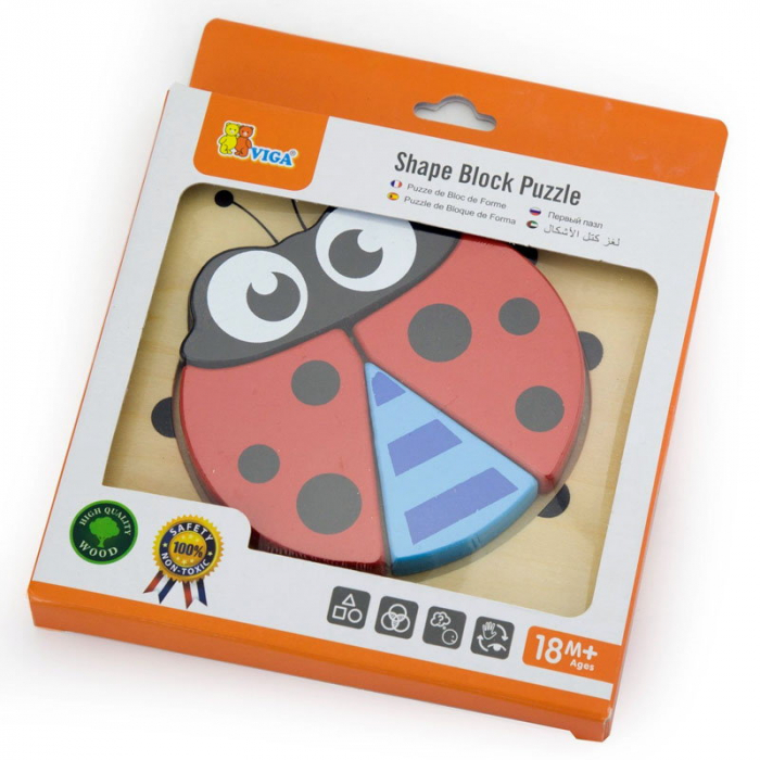Puzzle incastru din lemn Buburuza [2]
