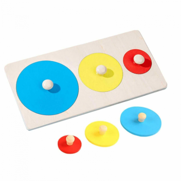 Puzzle lemn Montessori forme geometrice - 3 cercuri [2]