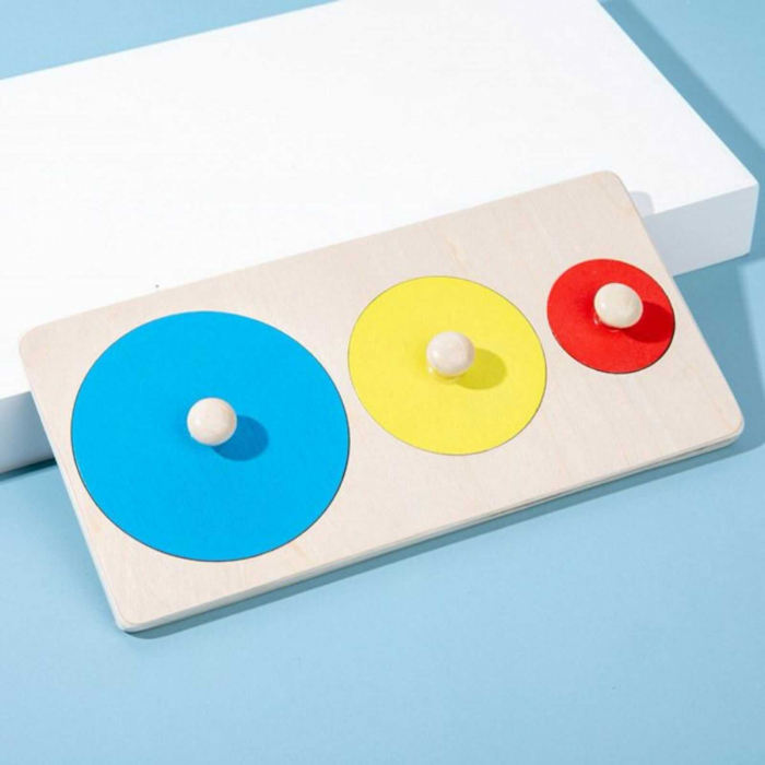 Puzzle lemn Montessori forme geometrice - 3 cercuri [3]