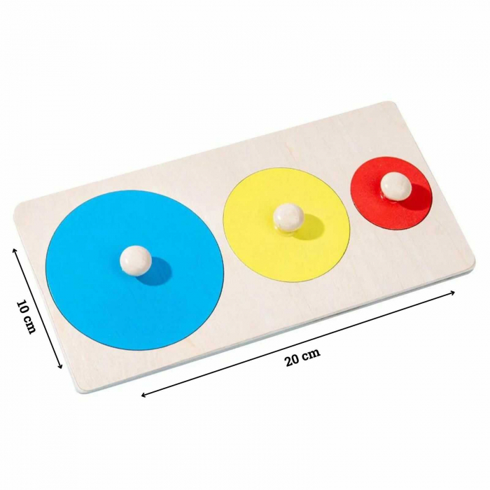 Puzzle lemn Montessori forme geometrice - 3 cercuri [4]
