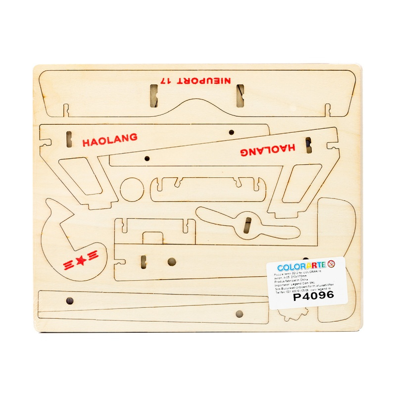 Puzzle lemn 3D - Avion, 2 foi, Colorarte, A-05 [2]