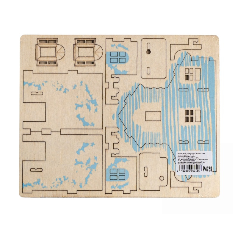 Puzzle lemn 3D - Casa din padure, 210x170mm, 2 foi, CNX, A-113 [3]