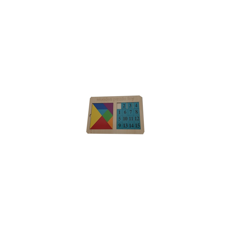 Puzzle lemn educativ - Tangram forme geometrice si numere 1-15, 22 piese, 3+ ani, Colorarte [2]