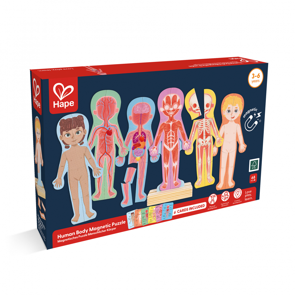 Puzzle magnetic pentru copii - Corpul uman (68 piese), copii varsta 3 ani+,6 ani+ [3]
