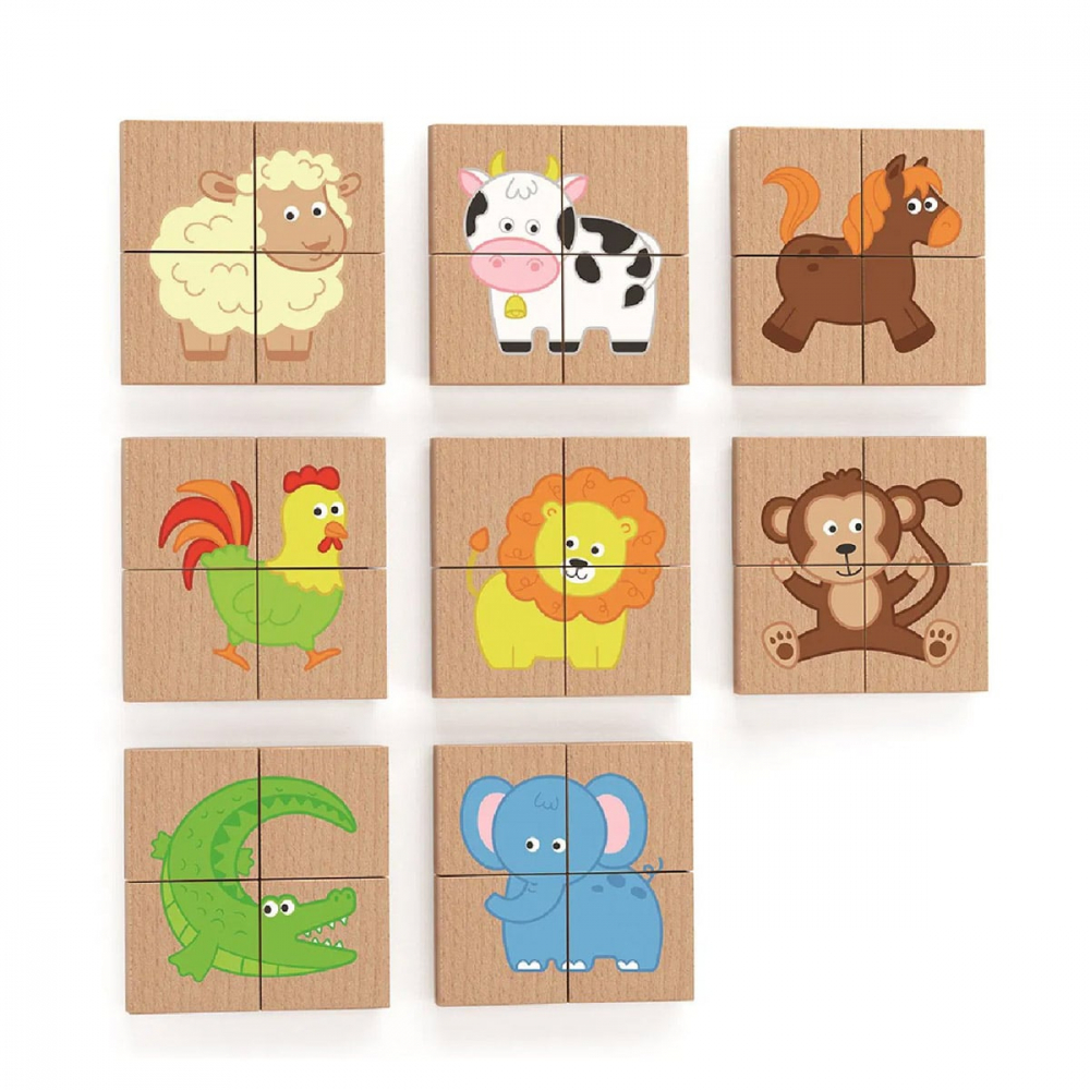 Puzzle magnetic din lemn, Animale, 2-5 ani [2]