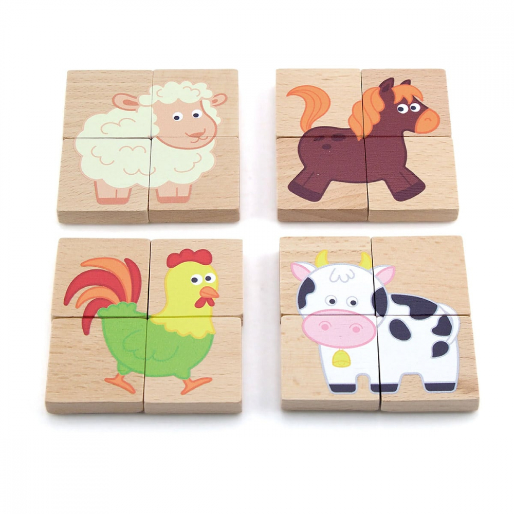Puzzle magnetic din lemn, Animale, 2-5 ani [4]