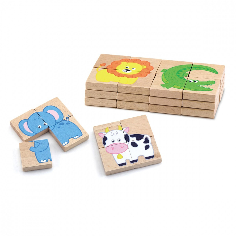 Puzzle magnetic din lemn, Animale, 2-5 ani [3]